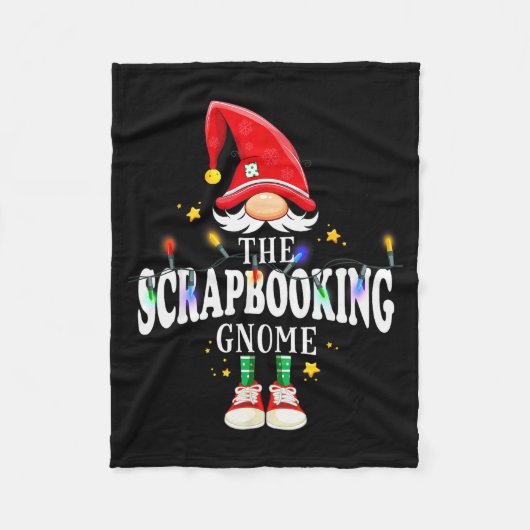 Christmas The Scrapbooking Gnome X-mas Matching Pj フリースブランケット (正面)