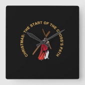 Christmas: The Start of the Cross's Path スクエア壁時計 (正面)