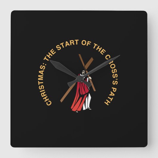 Christmas: The Start of the Cross's Path スクエア壁時計 (正面)