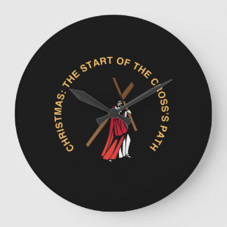 Christmas: The Start of the Cross's Path ラージ壁時計