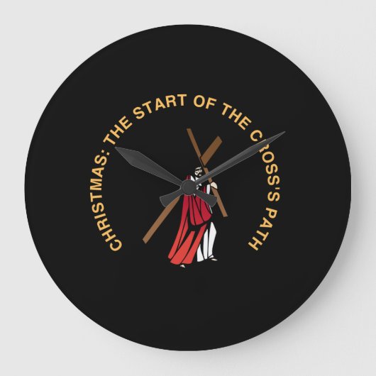 Christmas: The Start of the Cross's Path ラージ壁時計 (正面)