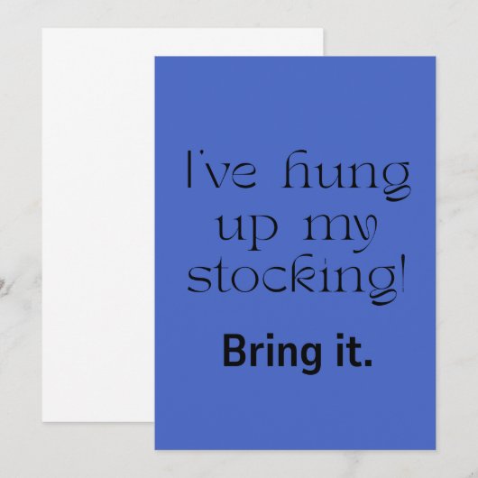 Christmas--The Stocking is Hung! 招待状 (正面/裏面)