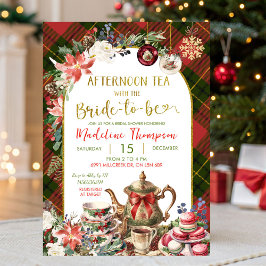 Christmas Theme Afternoon Tea Party Bridal Shower 招待状