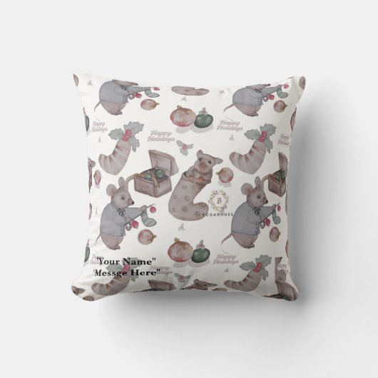 Christmas Theme baby fleece blanket クッション (正面)