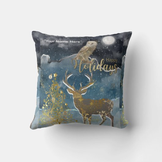 Christmas Theme Boganhues Print  クッション (裏面)