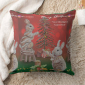 Christmas Theme Bunny Boganhues Artisanal Prints クッション (ブランケット)
