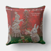 Christmas Theme Bunny Boganhues Artisanal Prints クッション (裏面)