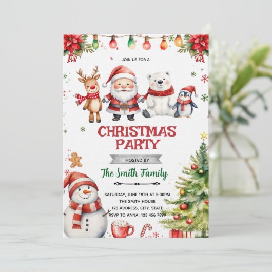 Christmas theme party invitation 招待状 (スタンド正面)