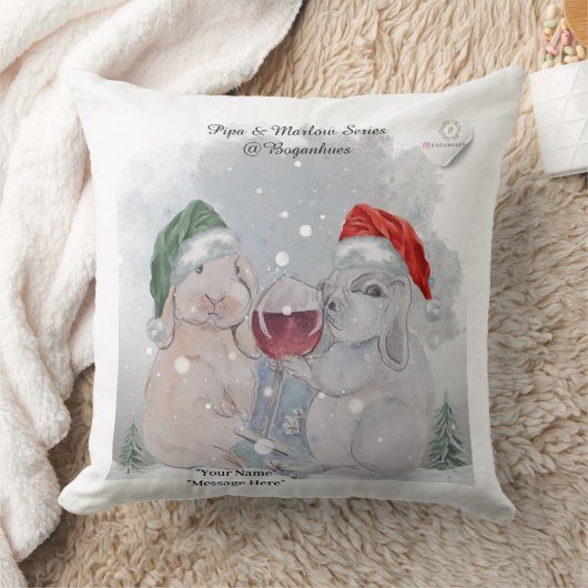 Christmas Theme Pipa & Marlow print クッション (ブランケット)