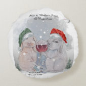 Christmas Theme Pipa & Marlow print ラウンドクッション (裏面)