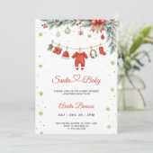 Christmas themed baby shower invitation 招待状 (スタンド正面)