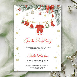 Christmas themed baby shower invitation 招待状