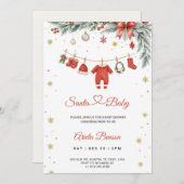 Christmas themed baby shower invitation 招待状 (正面/裏面)
