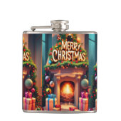 Christmas Themed Hip Flask – Merry Christmas Firep フラスク (正面)