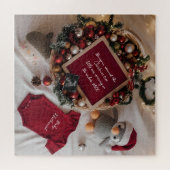 Christmas themed pregnancy announcement ジグソーパズル (横)