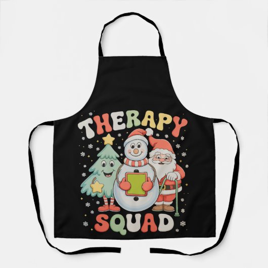 Christmas Therapy Squad SLP OT PT Crew Santa Xmas エプロン (正面)