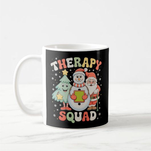 Christmas Therapy Squad SLP OT PT Crew Santa Xmas コーヒーマグカップ (左)