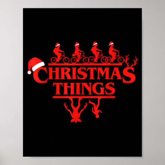 Christmas Things Red Lettering Bike Squad Holiday  ポスター (正面)