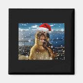 Christmas Thinking Monkey Meme Brainrot Xmas Gift  マグネット (正面)