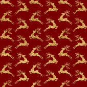 Christmas Throw Blanket Elegant Red Gold Design フリースブランケット
