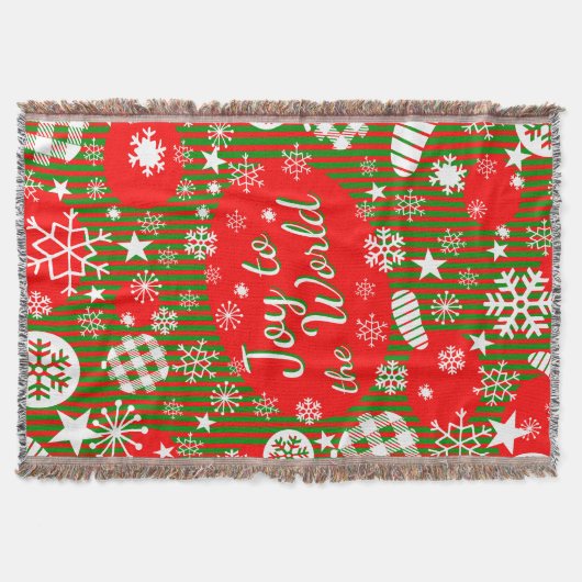 Christmas Throw Blanket – Joy to the World  スローブランケット (正面)