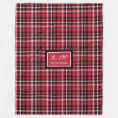 Christmas Throw Blanket Red Black Tartan Style フリースブランケット (正面)