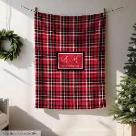 Christmas Throw Blanket Red Black Tartan Style フリースブランケット