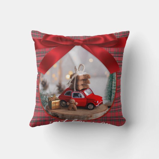 Christmas Throw Cushion - Cozy Holiday Pillow for  クッション (裏面)