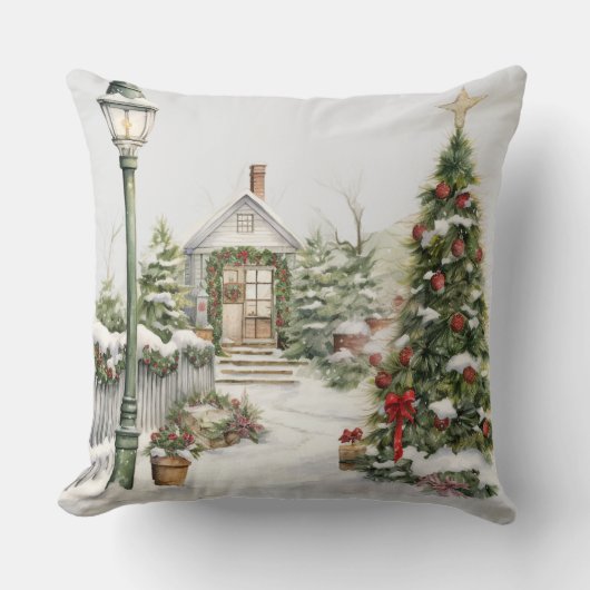 Christmas Throw Pillow | Elegant Holiday Cushion クッション (正面)