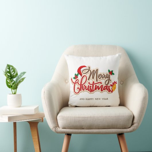 Christmas Throw Pillow – Festive Holiday Decor クッション (椅子)