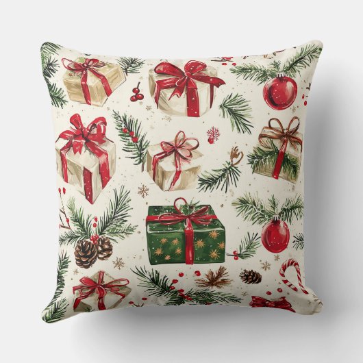 Christmas Throw Pillow – Festive Holiday Decor クッション (裏面)