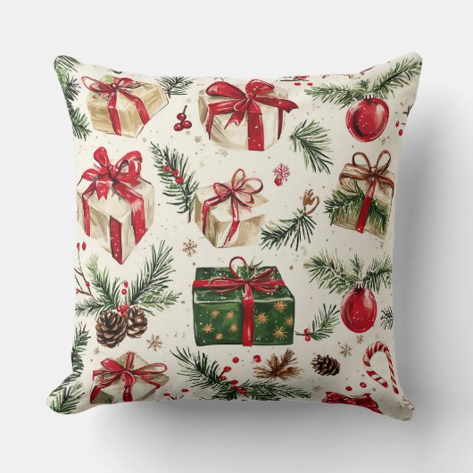 Christmas Throw Pillow – Festive Holiday Decor クッション (正面)