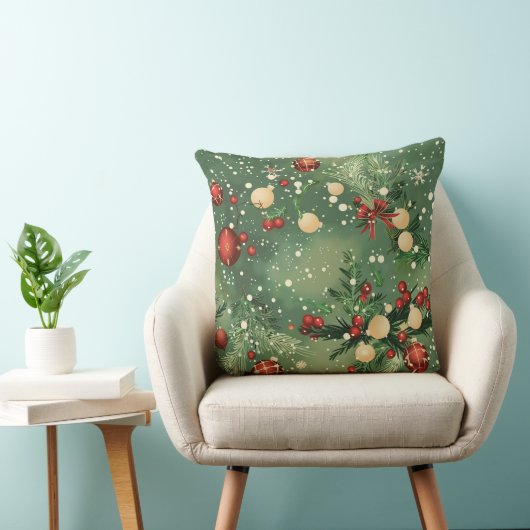 Christmas Throw Pillow – Festive Holiday Decor クッション (椅子)