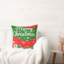 Christmas Throw Pillow – White Ornaments クッション
