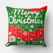 Christmas Throw Pillow – White Ornaments クッション (正面)