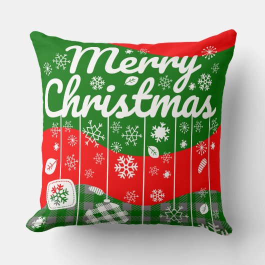 Christmas Throw Pillow – White Ornaments クッション (正面)