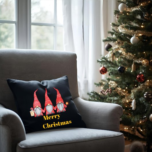 Christmas Throw Pillow with Gnome クッション