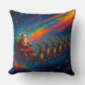 Christmas Throw Pillows - Santa & Reindeer Design クッション (正面)