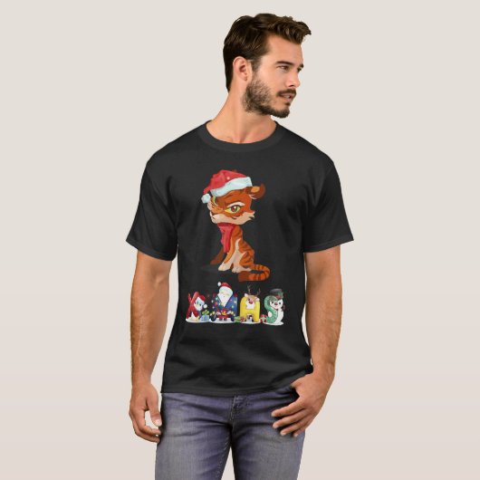 Christmas Tiger Face Tree Snow  Pajama Xmas 2021   Tシャツ (正面フル)