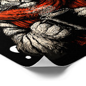 Christmas Tiger With Santa Hat Coffee Lover Funny  ポスター (角)