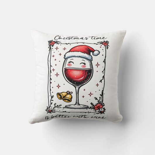 Christmas Time Is Better with Wine  クッション (裏面)