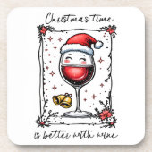Christmas Time Is Better with Wine  コースター (正面)