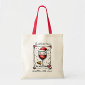 Christmas Time Is Better with Wine トートバッグ (正面)