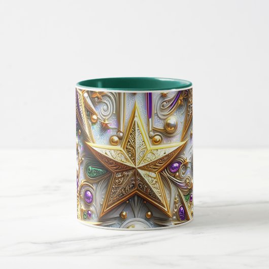 CHRISTMAS to 3D to White, Green and金ゴールド～ マグカップ (中央)