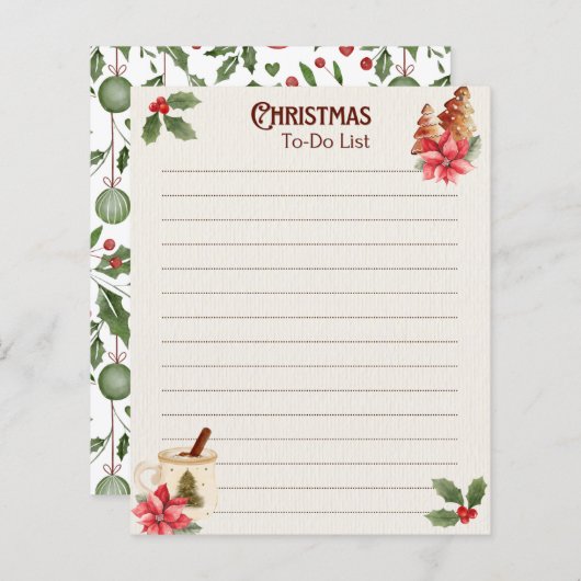 Christmas To-Do List Notepad (正面/裏面)