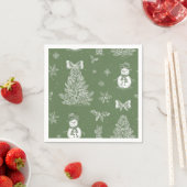 Christmas toile napkins スタンダードカクテルナプキン (インサイチュ)