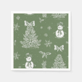 Christmas toile napkins スタンダードカクテルナプキン