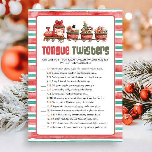 Christmas Tongue Twister Game シーズンカード