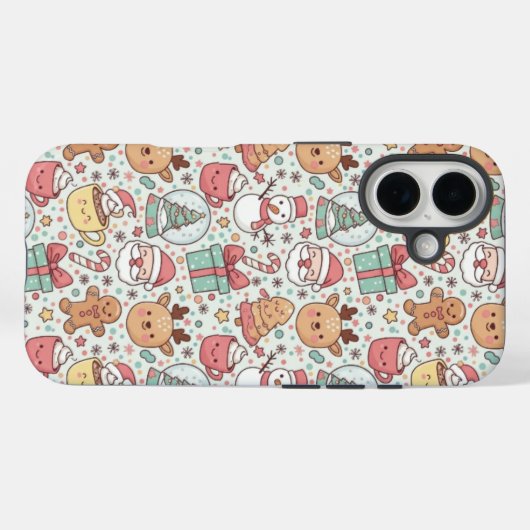 Christmas Tough Phone Case —Cute Santa Design Case-Mate iPhoneケース (裏面 (横))