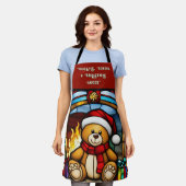 Christmas Toy Bear Apron エプロン (着用した状態)